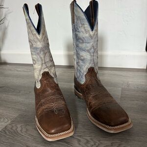 Ariat Brown and Blue Cowboy Boots